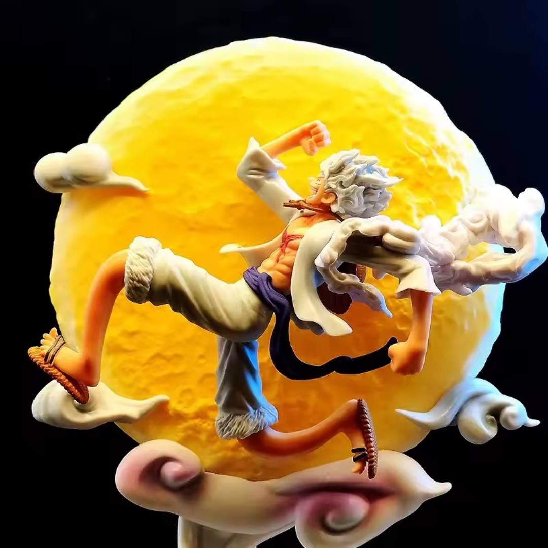 Figura de acción de Monkey D Luffy Gear 5 con luz lunar, estatua de PVC de 28 cm