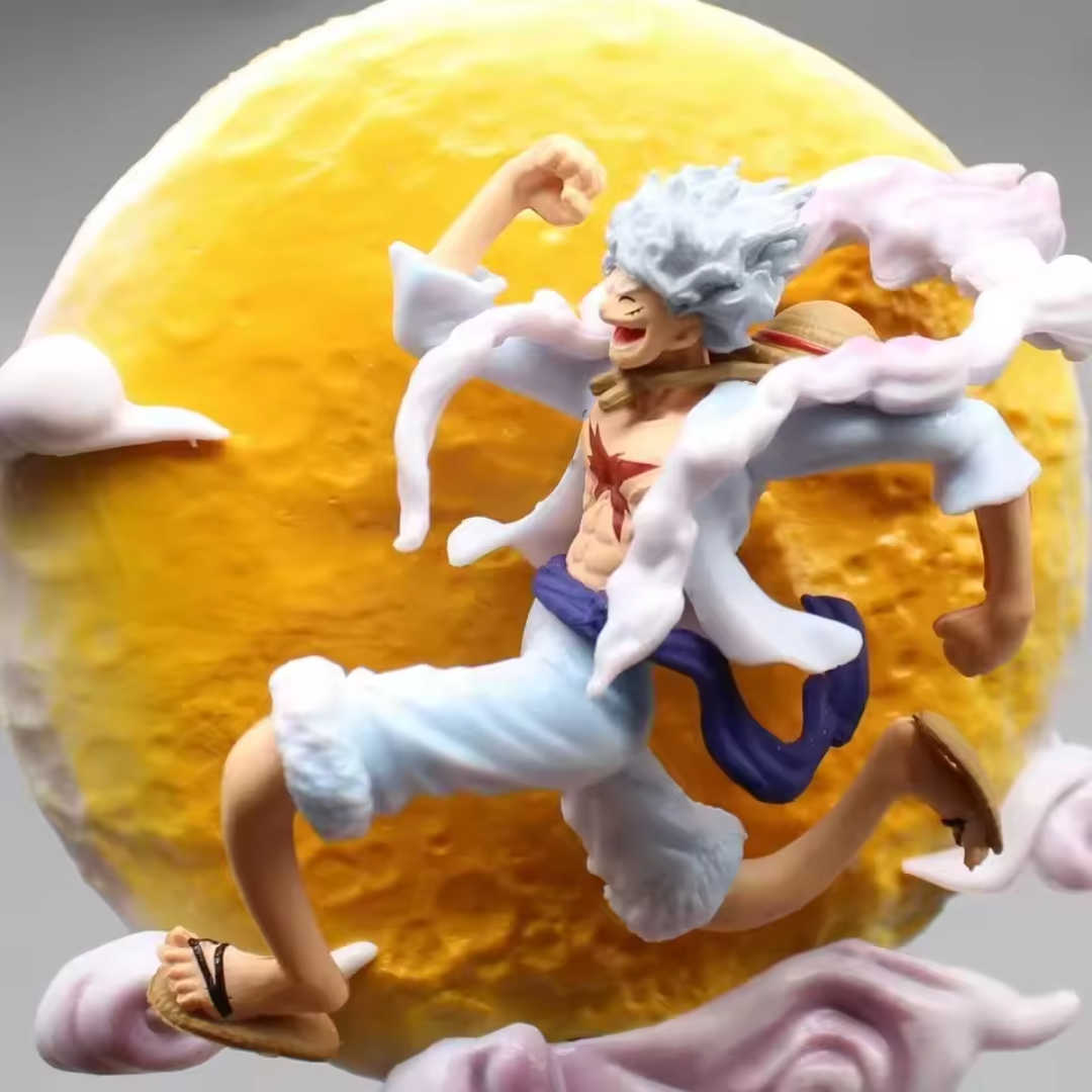 Figura de acción de Monkey D Luffy Gear 5 con luz lunar, estatua de PVC de 28 cm