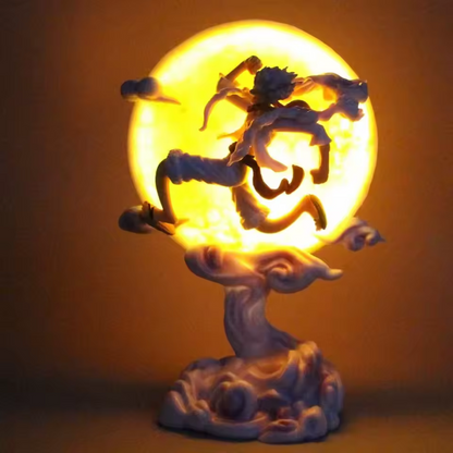 Figura de acción de Monkey D Luffy Gear 5 con luz lunar, estatua de PVC de 28 cm