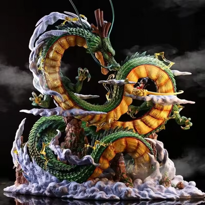 Figura de Dragon Ball Z Shenron y Son Goku Estatua de PVC de 24 cm